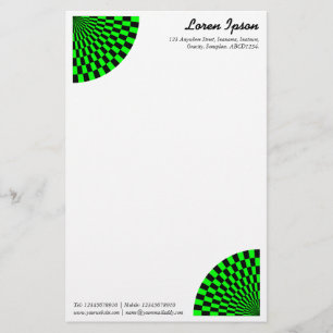Op Art Fan - Grün und Schwarz Briefpapier