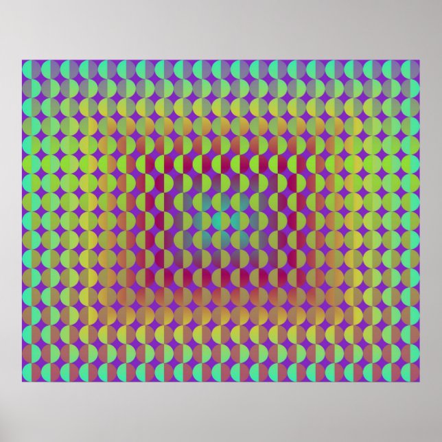 Op Art gegenüberstehen einander Poster (Vorne)