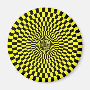 Op Art - Gelb und Schwarz Magnet