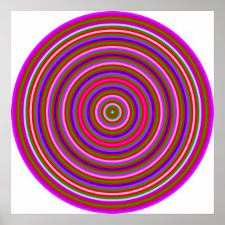 Op Art Hommage an CT mehrfarbige konzentrische Kre Poster