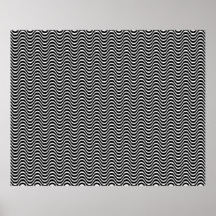 Op Art Horizontal Waves Black and White 01 Poster