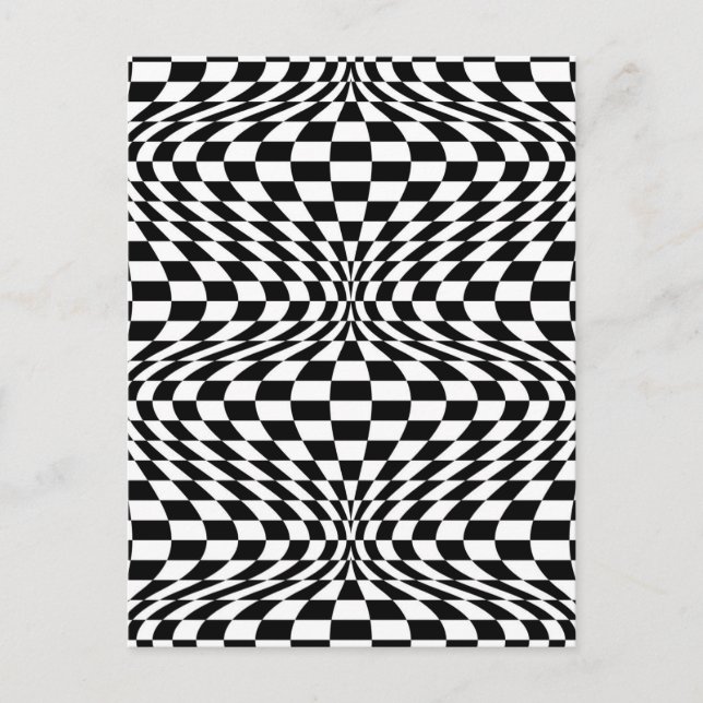 Op Art Karos Postkarte (Vorderseite)
