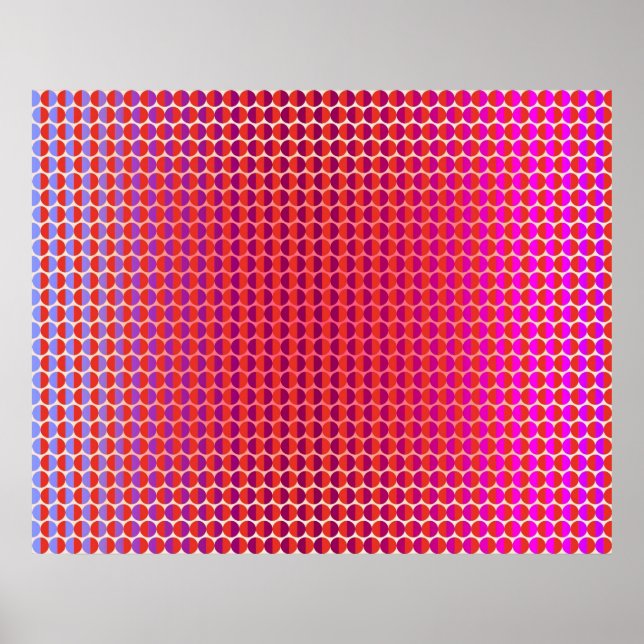 Op Art konfrontiert einander Red Fuchsia Violet Poster (Vorne)