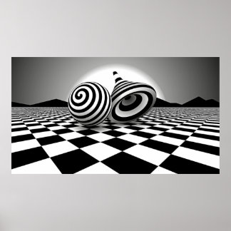 Op Art Landscape Poster