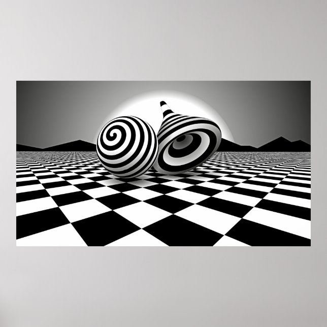 Op Art Landscape Poster (Vorne)