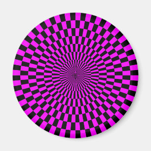 Op Art - Magenta und Black Magnet