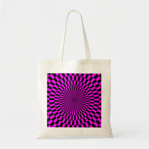 Op Art - Magenta und Black Tragetasche