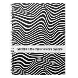 Op-Art Muster mit schwarz-weiß gewellten Linien Notizblock