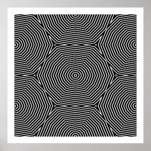 Op Art nur symmetrische Formen 04 Nahtlos Poster