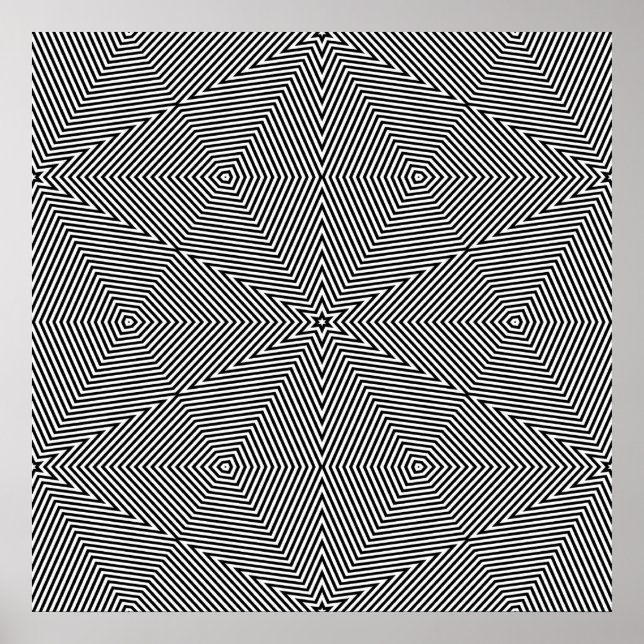 Op Art nur symmetrische Formen 06 Poster (Vorne)