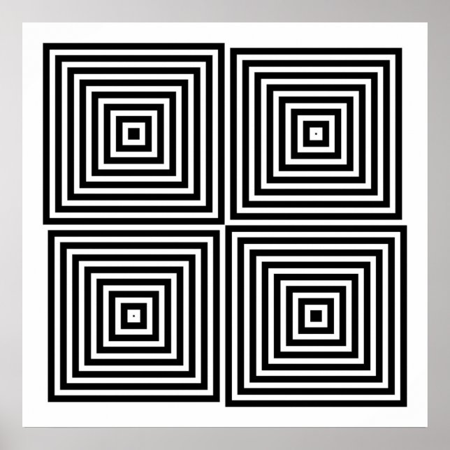 Op Art nur symmetrische Formen 08 Poster (Vorne)