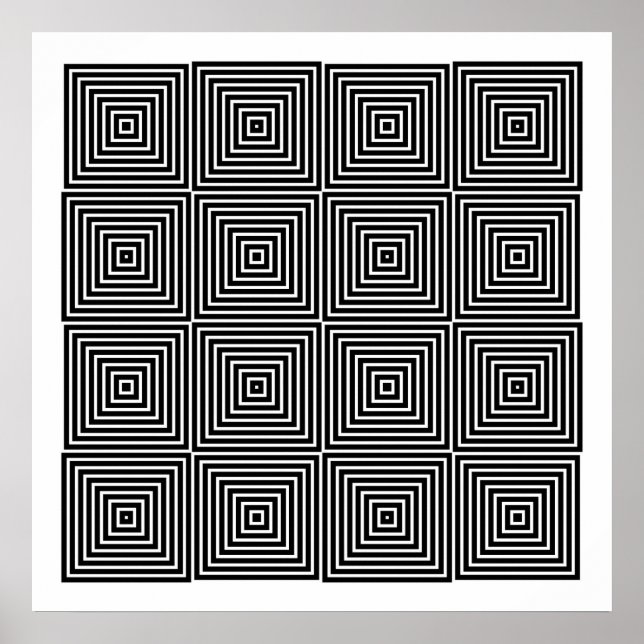 Op Art nur symmetrische Formen 10 Poster (Vorne)