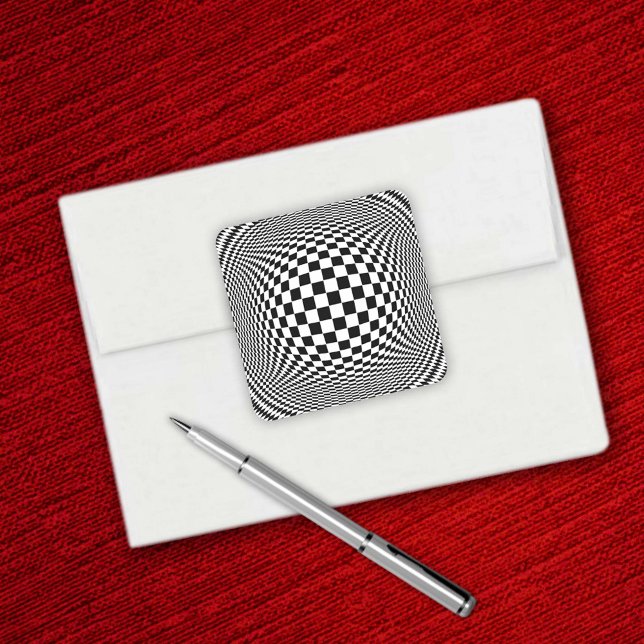 Op Art Quadratischer Aufkleber (Op Art Square Sticker)