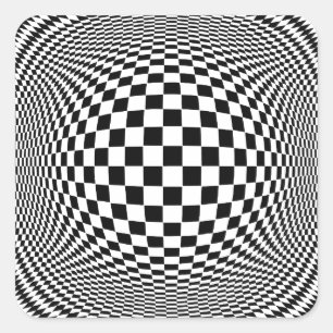 Op Art Quadratischer Aufkleber