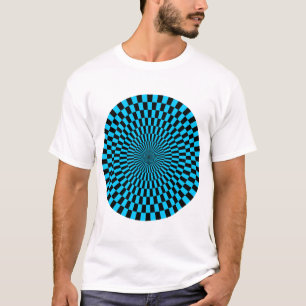Op-Art-Rad - Himmelblau und Schwarz T-Shirt