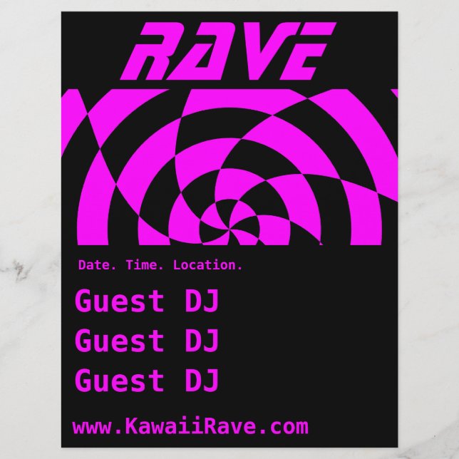 Op Art Rave Custom Flyer (Vorne)