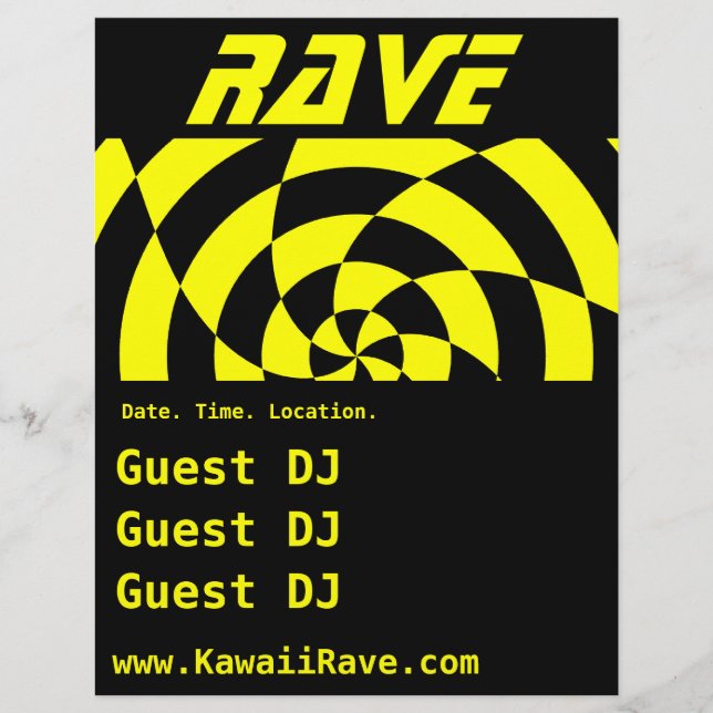 Op Art Rave Custom Flyer (Vorne)