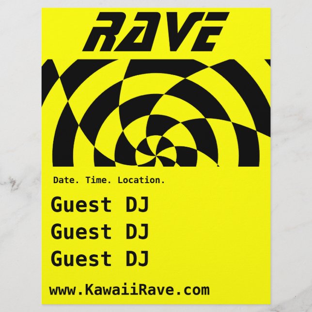 Op Art Rave Custom Flyer (Vorne)