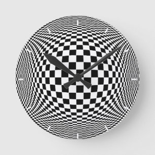 Op Art Runde Wanduhr