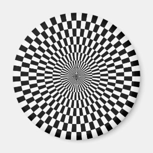 Op Art - Schwarz und Weiß Magnet