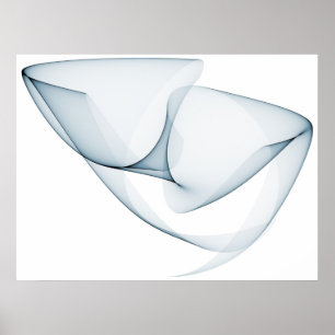 Op Art Sinuskurven Sieben Hellblau Poster