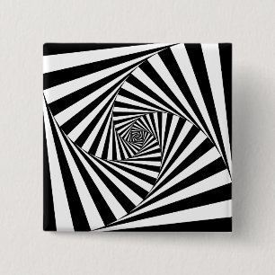 Op Art Spiral Button
