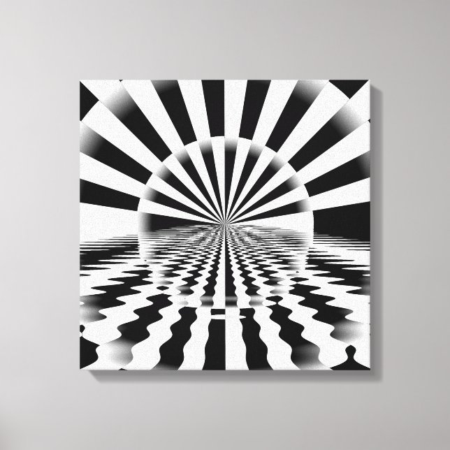 Op art sunrise leinwanddruck (Vorderseite)