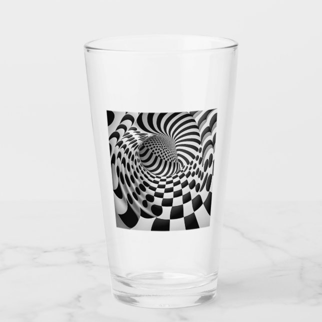 Op Art Tunnel Glas Tumbler (Vorderseite)