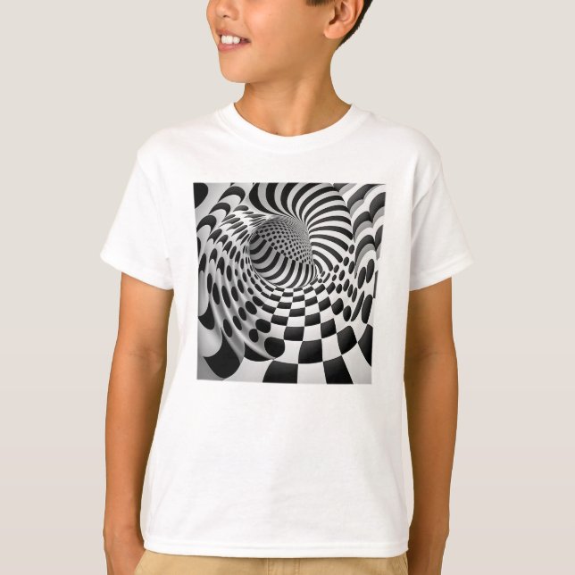 Op Art Tunnel Kids' Basic T - Shirt (Vorderseite)