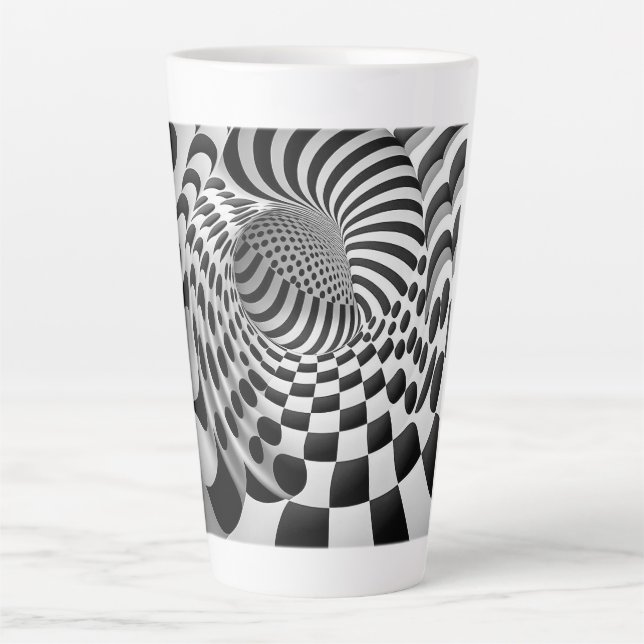 Op Art Tunnel Latte Tasse (Vorderseite)