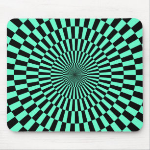 Op Art - Türkis und Schwarz Mousepad