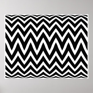 Op Art Vertical Zig Zag Two Poster