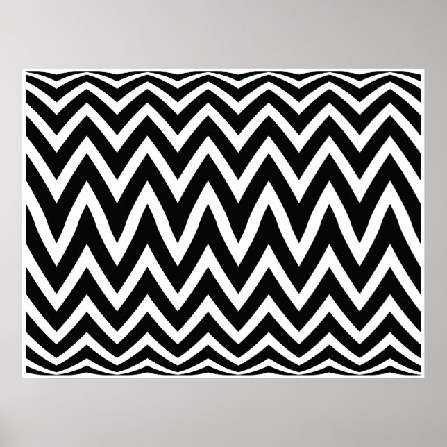 Op Art Vertical Zig Zag Two Poster (Vorne)
