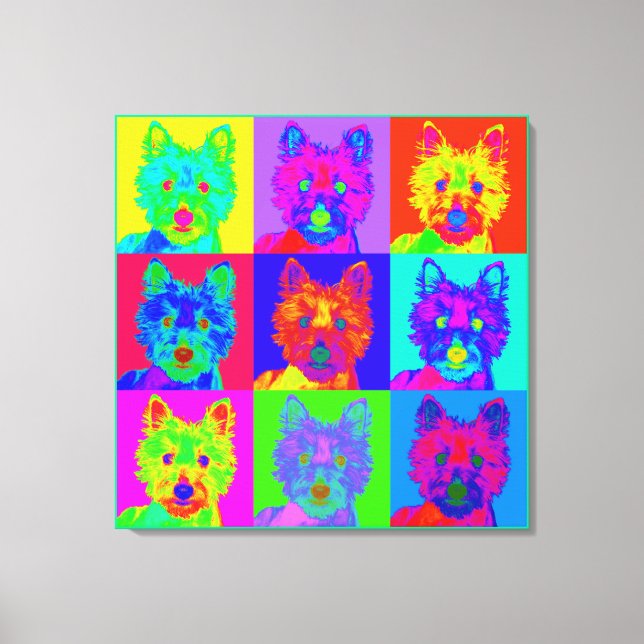 Op Art - West Highland Terrier Leinwanddruck (Vorderseite)