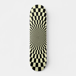 Op Art Wheel - Cream und Black Skateboard