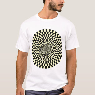 Op Art Wheel - Cream und Black T-Shirt