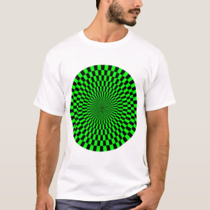 Op Art Wheel - grün und schwarz T-Shirt