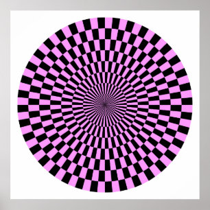 Op Art Wheel - Light Violet und Black Poster
