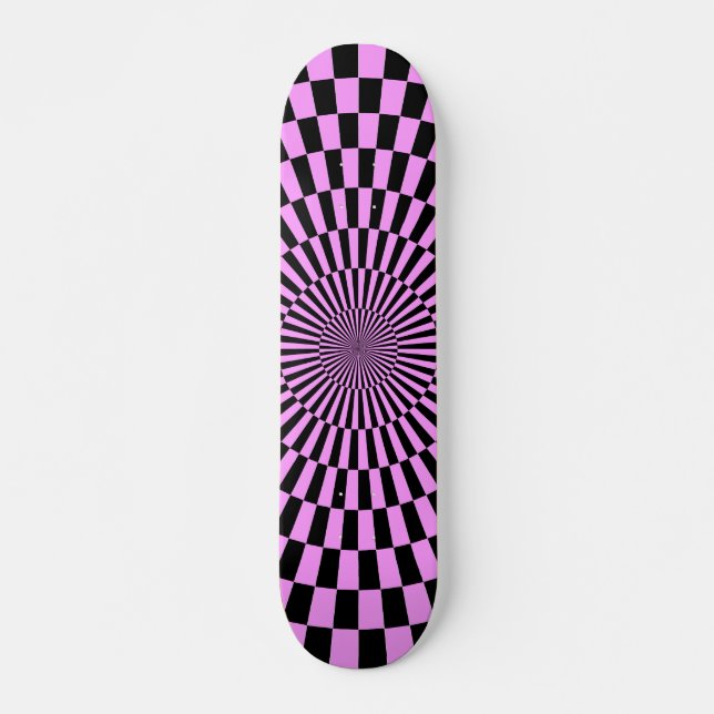 Op Art Wheel - Light Violet und Black Skateboard (Vorne)