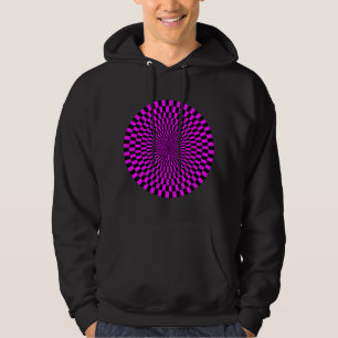 Op Art Wheel - Magenta und Black Hoodie