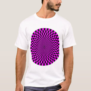 Op Art Wheel - Magenta und Black T-Shirt
