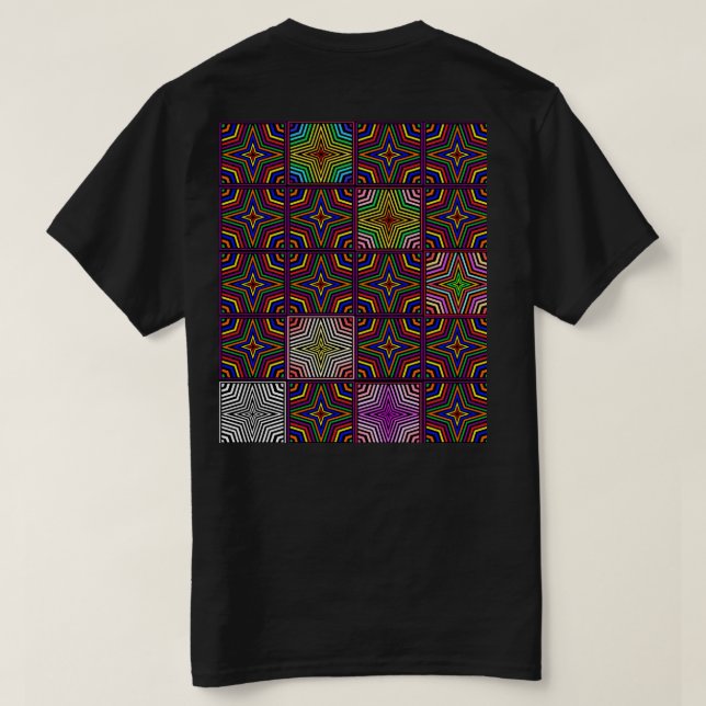 Op Art Zebra Stripe marokkanische Tile 2 T-Shirt (Design Rückseite)