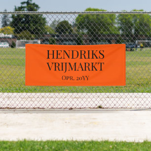 Op Maat Oranje Vrijmarkt-Banner   Schwarzer Text - Banner