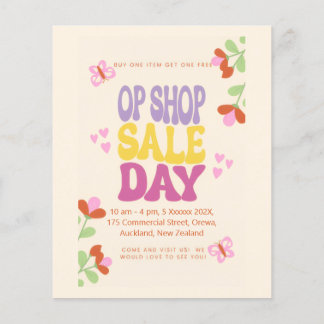 Op Shop Ausverkauf Tages Flyer