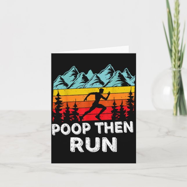 Op Then Run Funny Running Quotes For Marathon Runn Karte (Vorderseite)