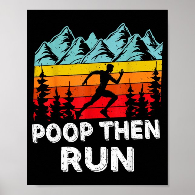 Op Then Run Funny Running Quotes For Marathon Runn Poster (Vorne)