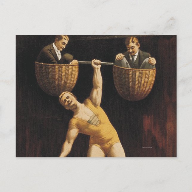 OP WeighHebung der alten Schule Postkarte (Vorderseite)