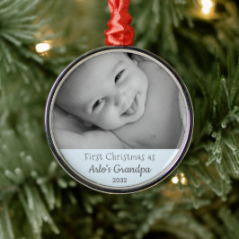 Opa 1. Weihnachtsnachtsnachtsnacht Jahr Foto Ornament Aus Metall