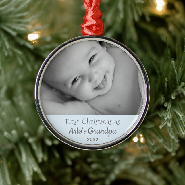 Opa 1. Weihnachtsnachtsnachtsnacht Jahr Foto Ornament Aus Metall (Baum)