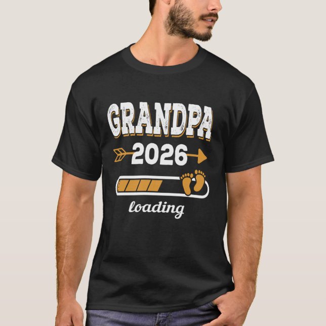 Opa 2026 Lade Großvater werdender Opa Gra T-Shirt (Vorderseite)